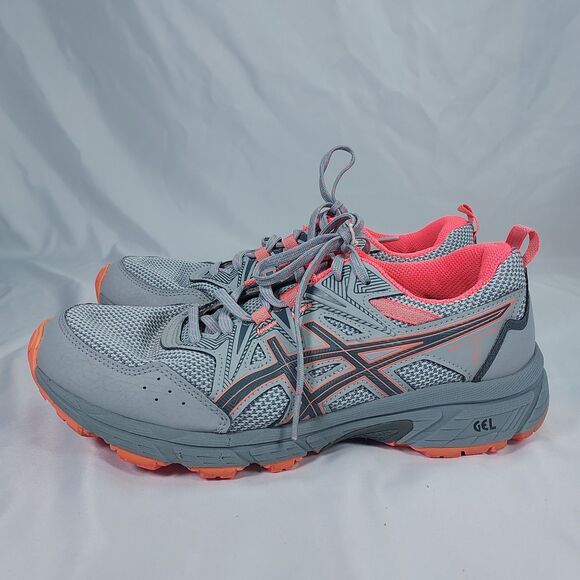 ASICS Gel-Venture 8 Womens Gray Coral Athletic Trail Running Sneakers - Picture 2 of 13